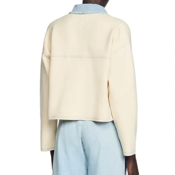 NWT Sandro Dolly Cropped Coatigan Sweater - Picture 3 of 7